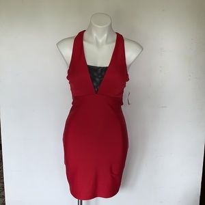 Red Dress with Black Mesh